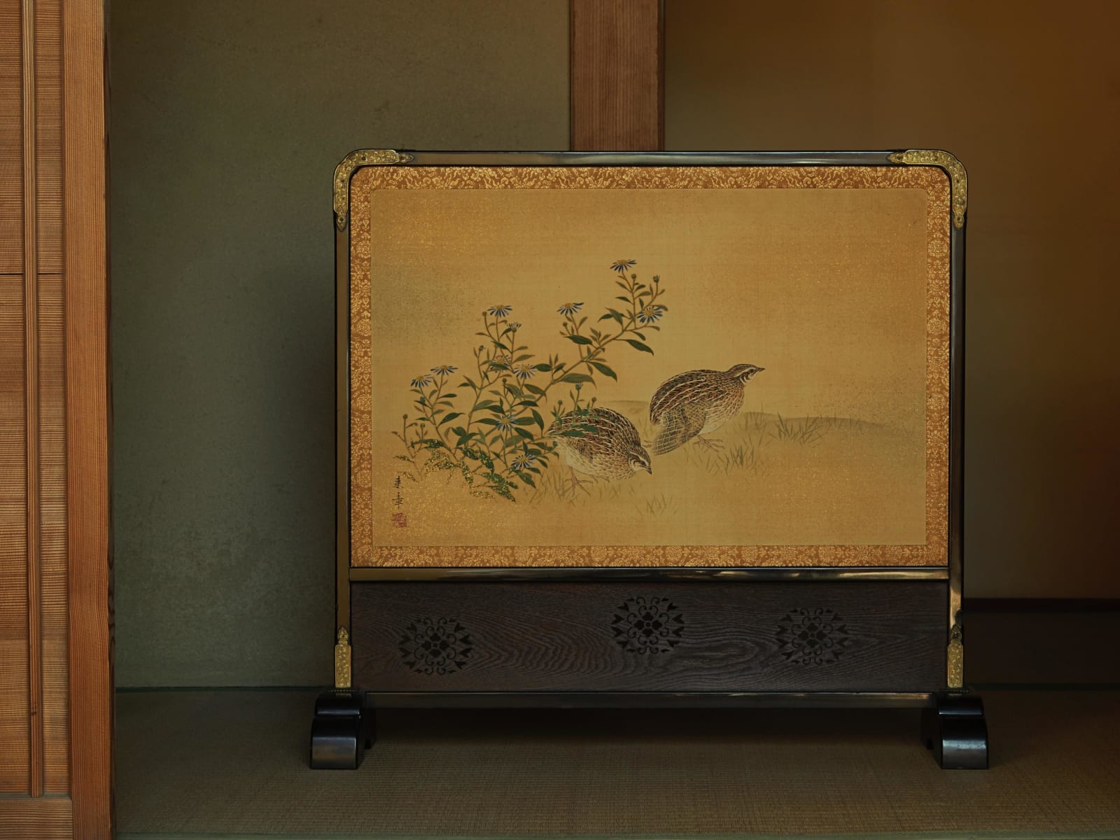 Nakajima Raishō (1796–1871) , Wisteria and Quails