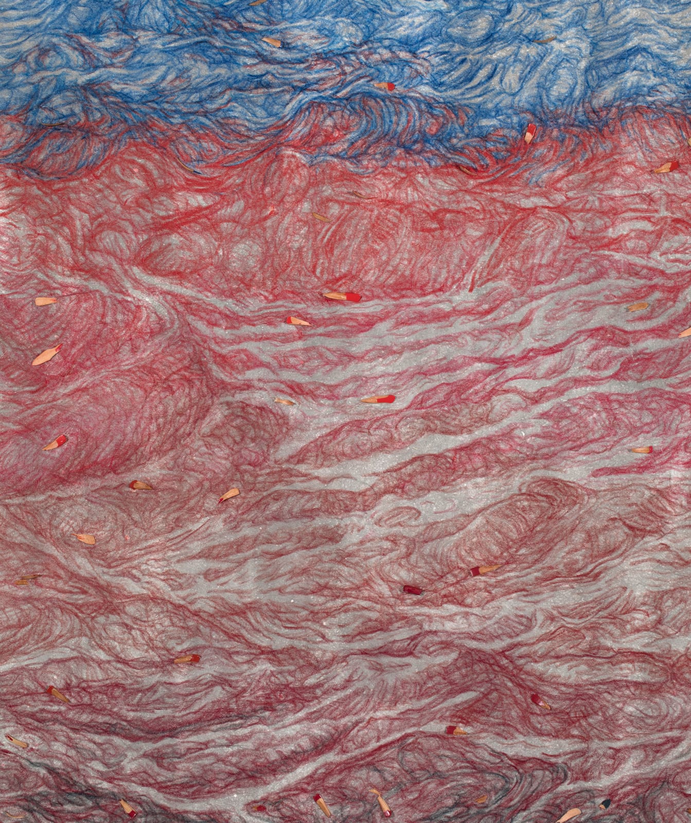 Shi Jin-Hua, Pen Walking #182 Ocean, 2020-2022