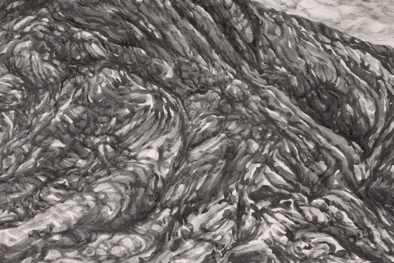 Shi Jin-Hua, Drawing the Central Mountain Range from in front of the Longzaiwei Tudigong Temple, Chishang, 2023-2024