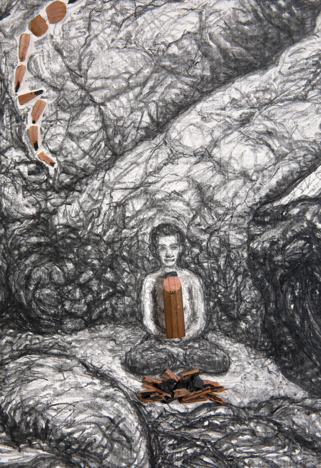 Shi Jin-Hua, Giacometti Sat Under the Alps, 2019