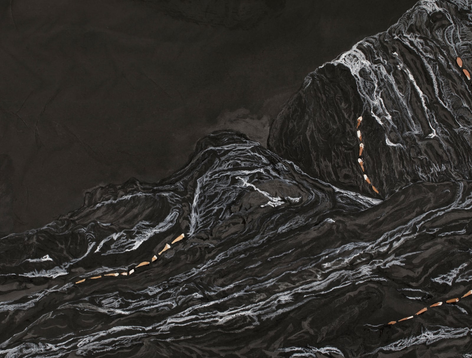 Shi Jin-Hua, Pen Walking #183 The Tranquil Peak and Serene Ridges, 2022