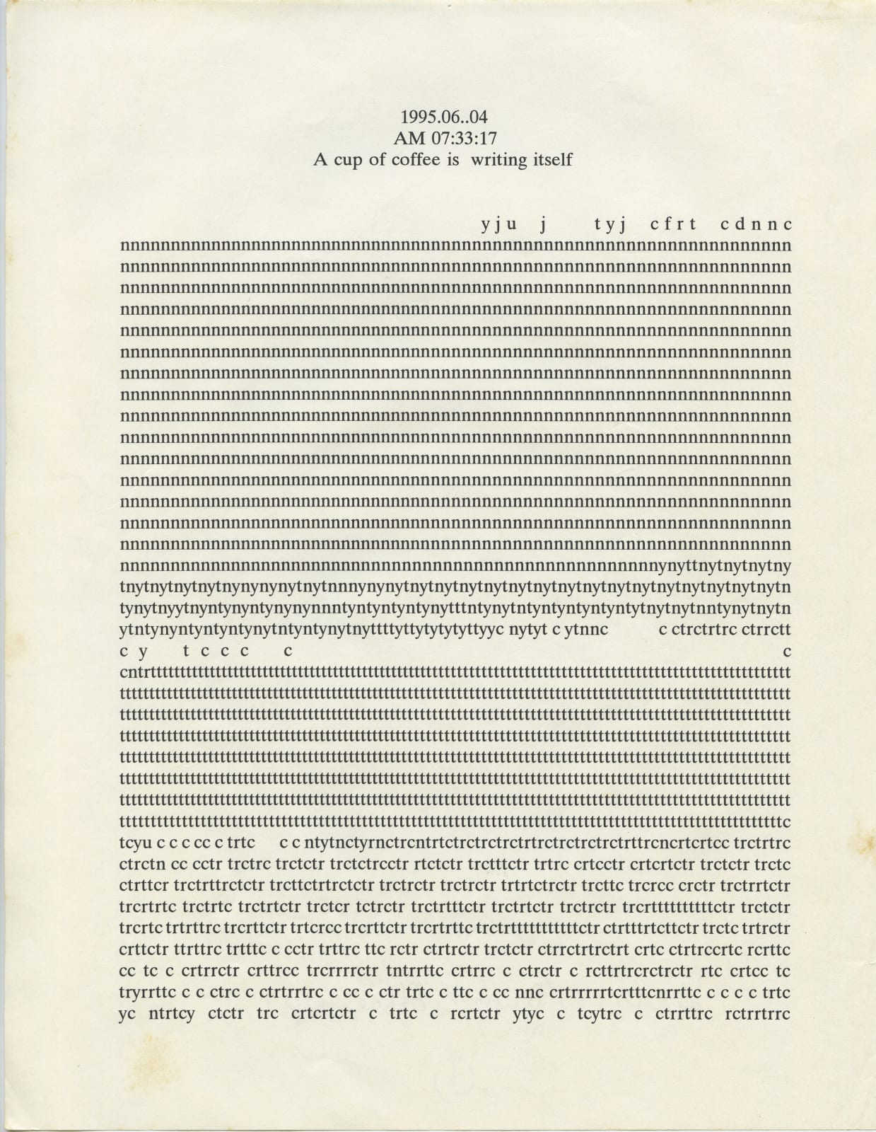 Shi Jin-Hua, Typing, 1996
