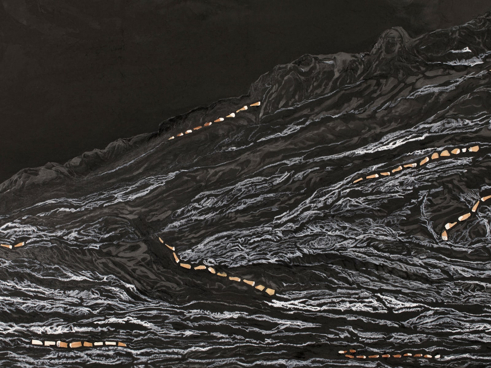 Shi Jin-Hua, Pen Walking #183 The Tranquil Peak and Serene Ridges, 2022