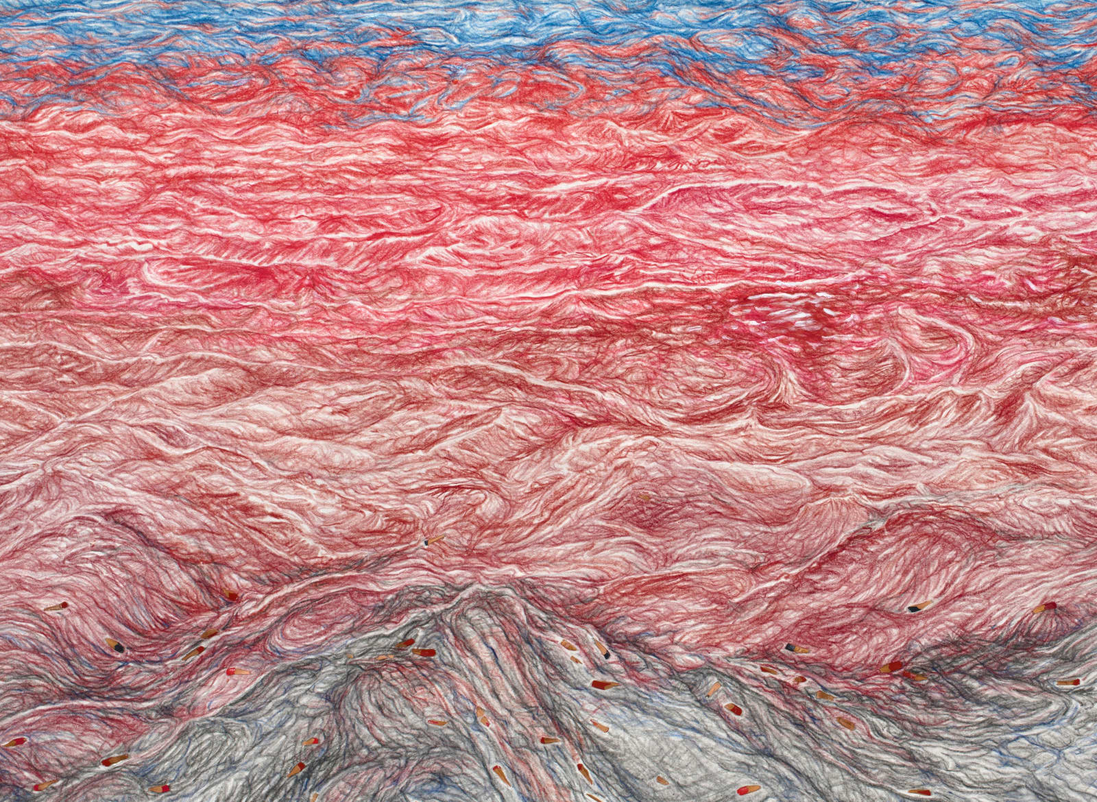 Shi Jin-Hua, Pen Walking #182 Ocean, 2020-2022