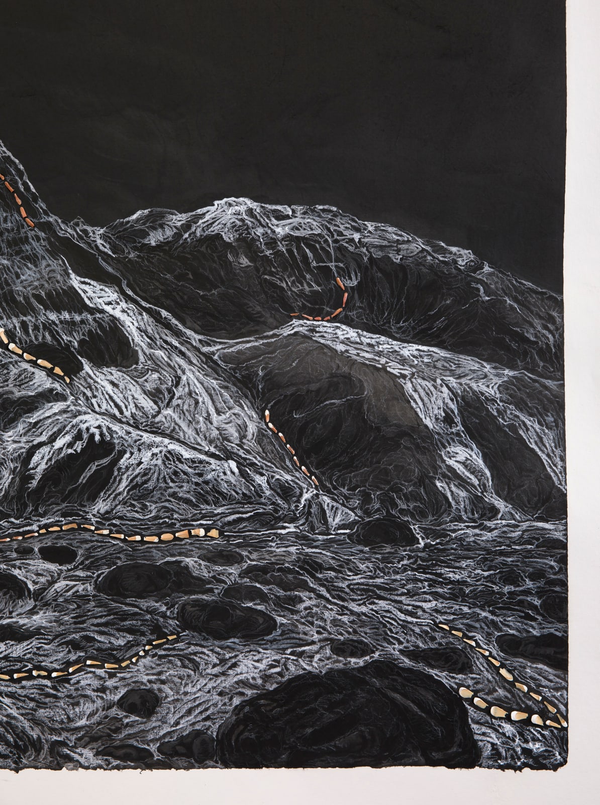 Shi Jin-Hua, Pen Walking #178 Moon above Mount Kailash at Dawn, 2019-2021