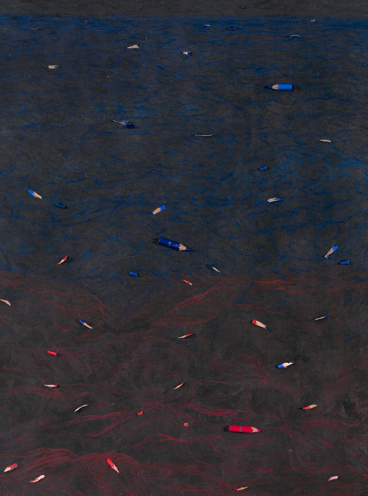Shi Jin-Hua, Pen Walking #182 Ocean, 2020-2022