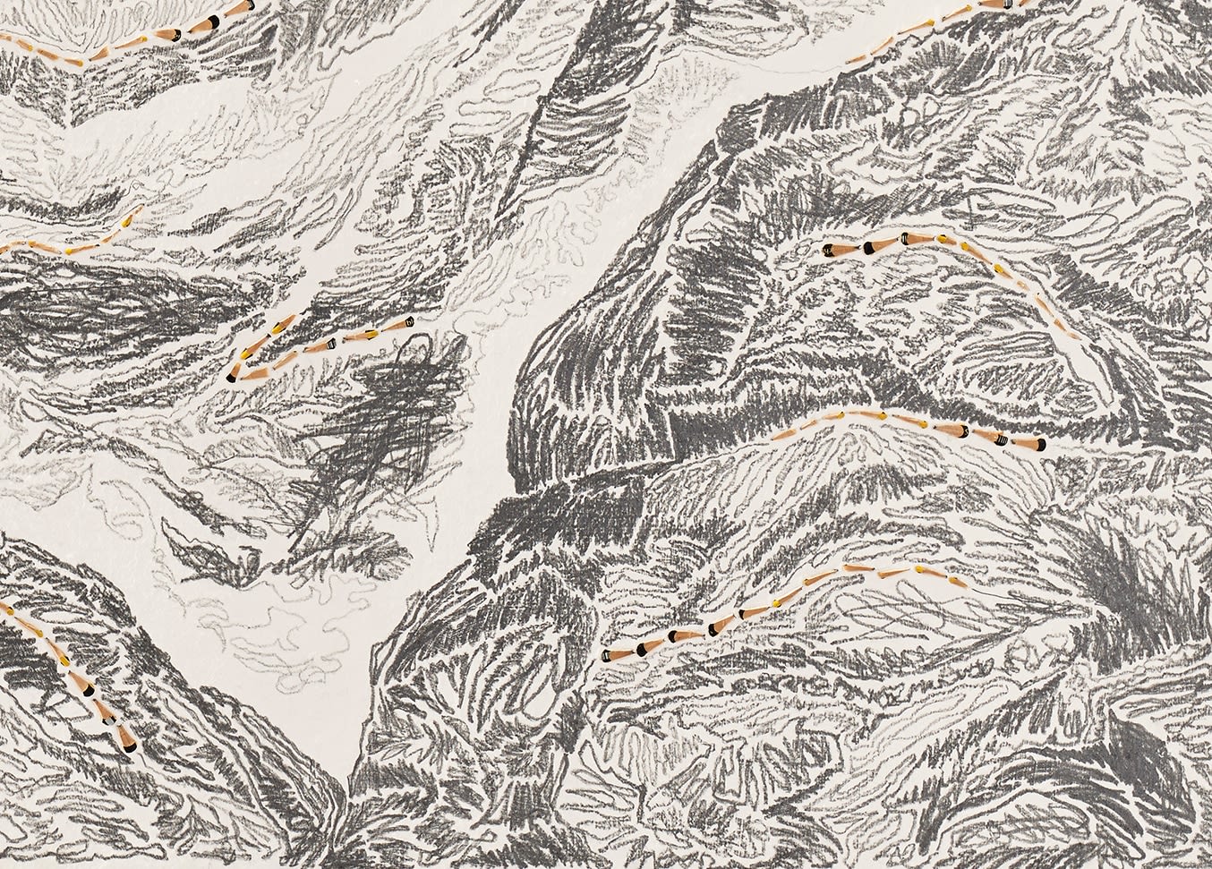 Shi Jin-Hua, Pen Walking #136, 2014
