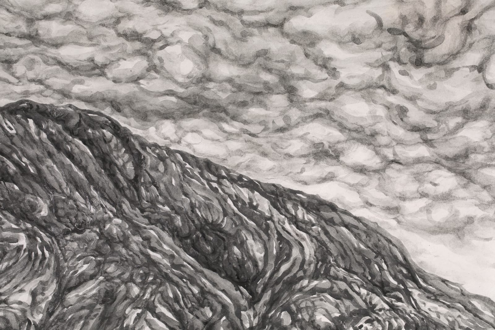Shi Jin-Hua, Drawing the Central Mountain Range from in front of the Longzaiwei Tudigong Temple, Chishang, 2023-2024