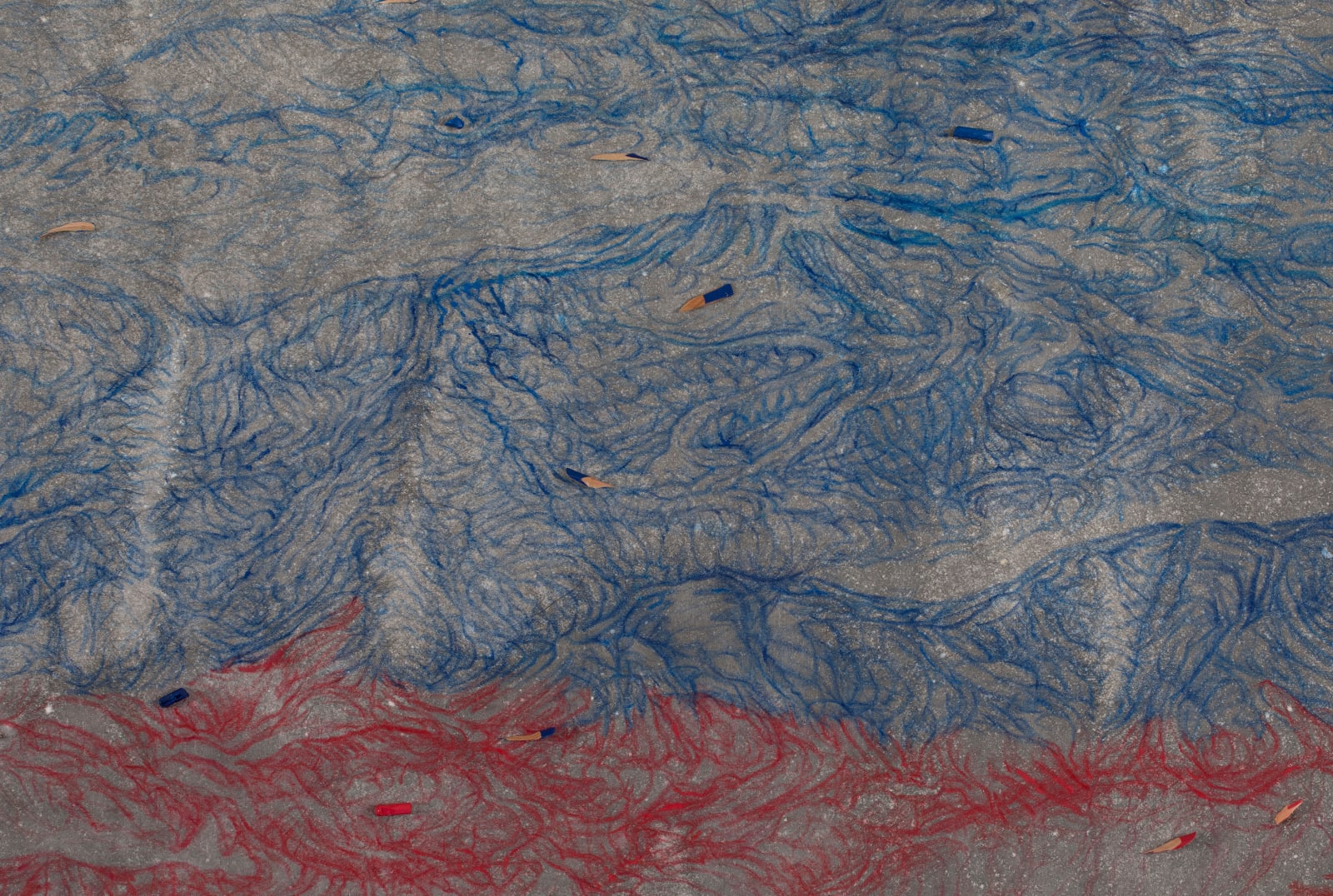 Shi Jin-Hua, Pen Walking #182 Ocean, 2020-2022