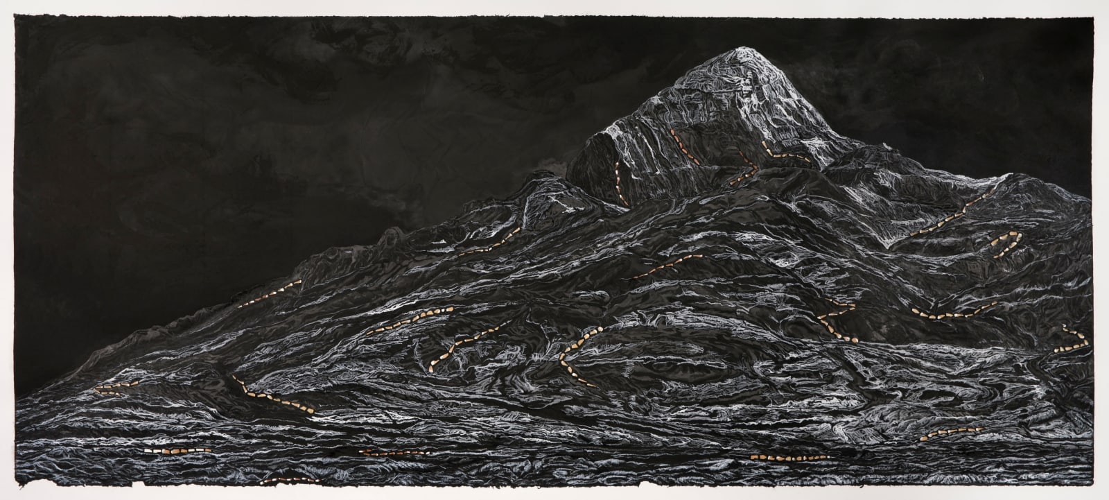 Shi Jin-Hua, Pen Walking #183 The Tranquil Peak and Serene Ridges, 2022