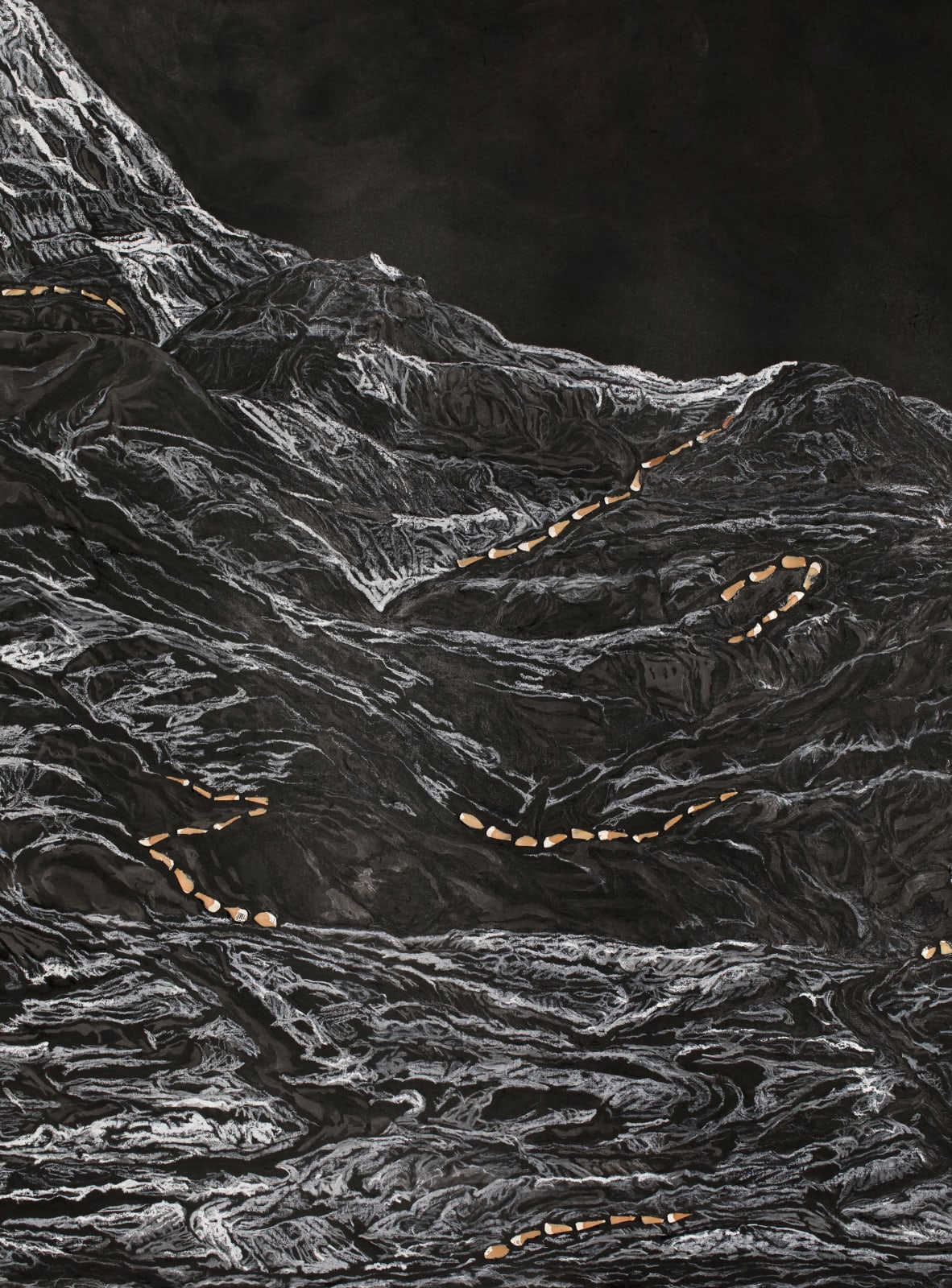 Shi Jin-Hua, Pen Walking #183 The Tranquil Peak and Serene Ridges, 2022