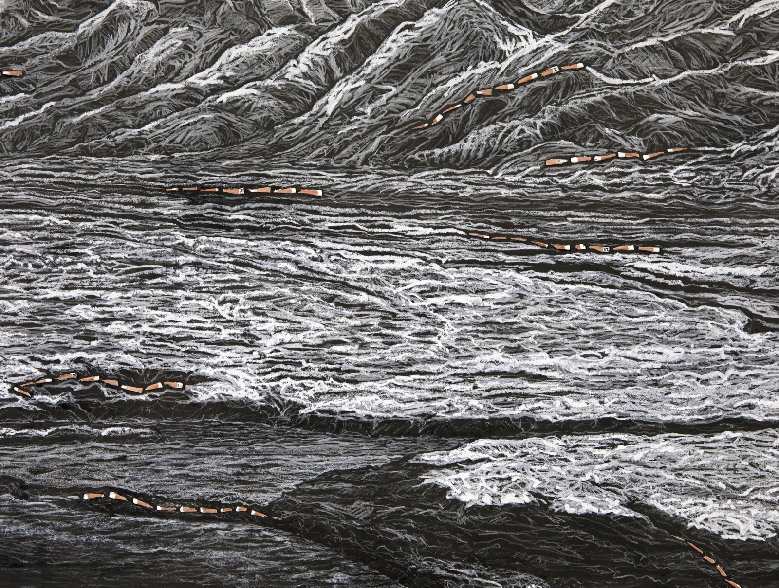 Shi Jin-Hua, Pen Walking #169 Moonlight over Mount Kailash, 2019