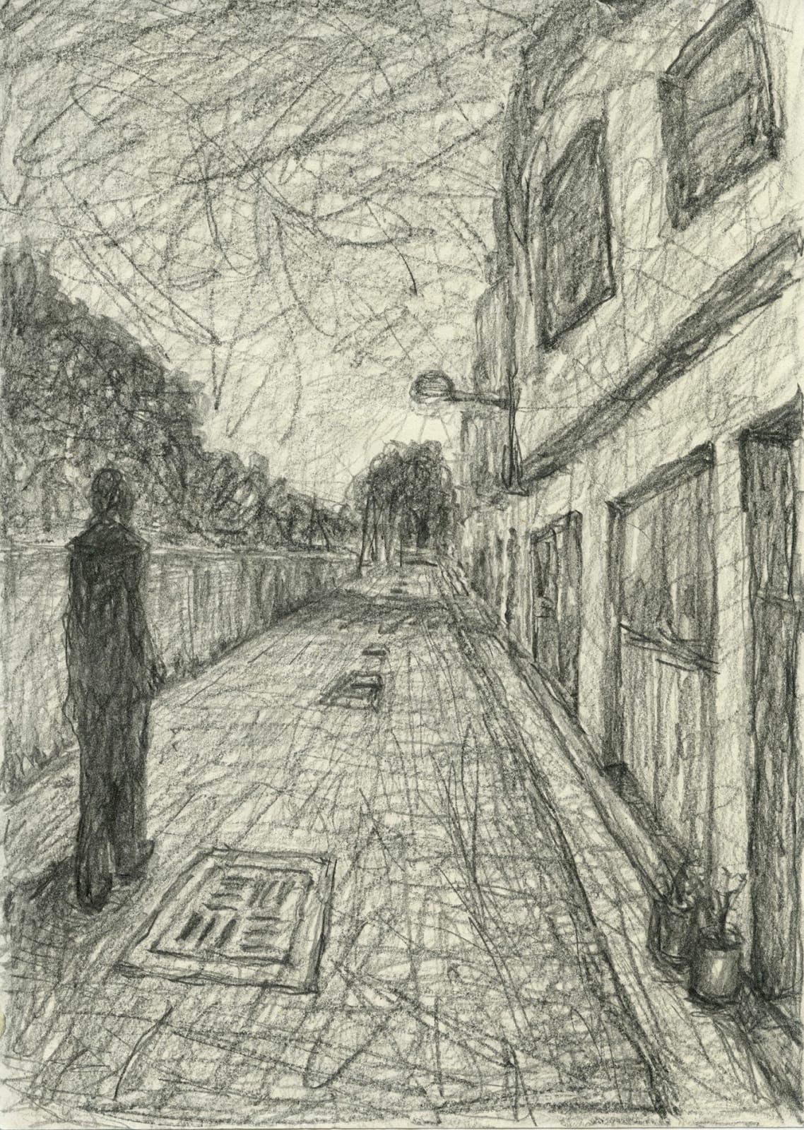 Shi Jin-Hua, Walking in the Alley Alongside the Railway, 2016
