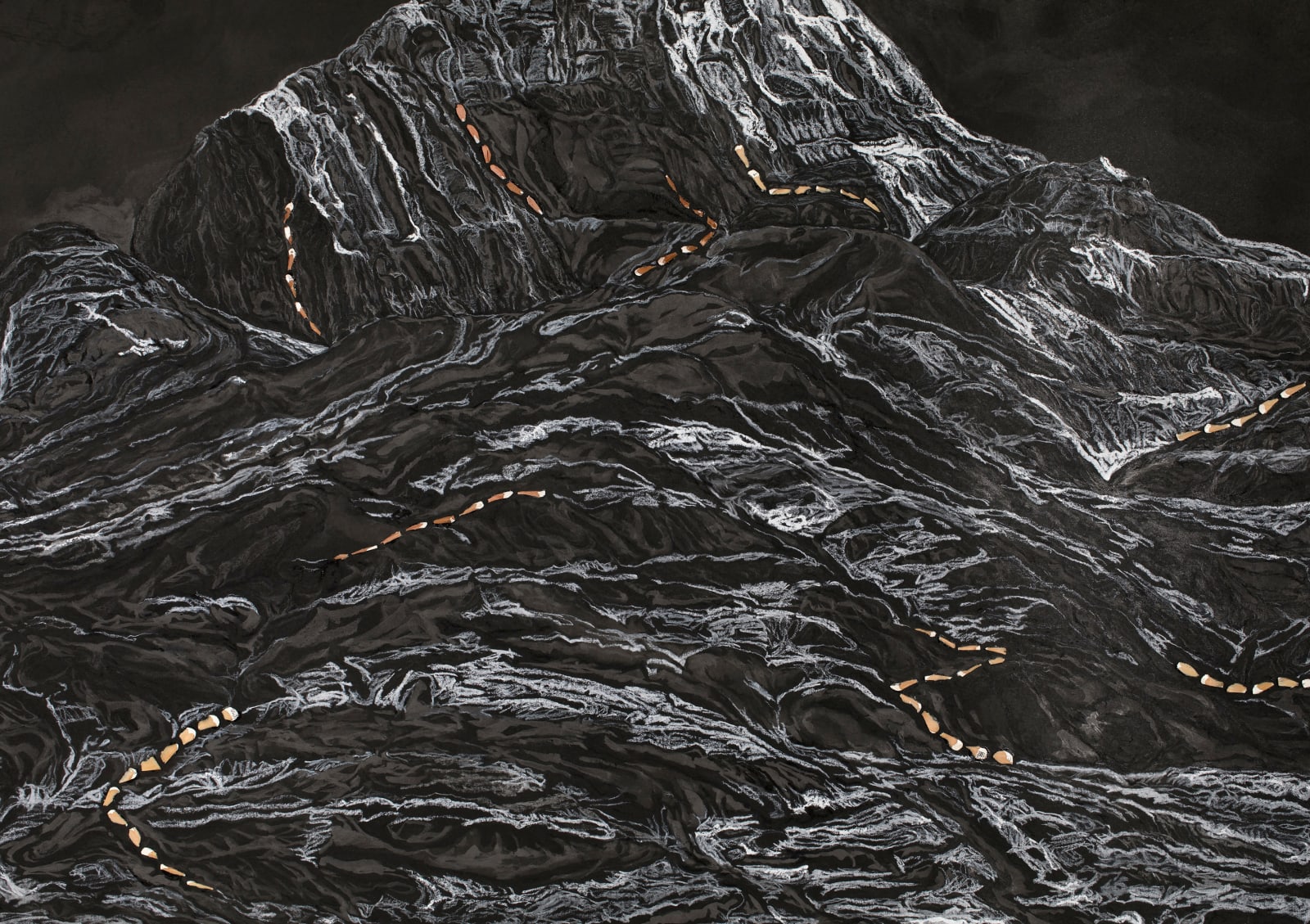 Shi Jin-Hua, Pen Walking #183 The Tranquil Peak and Serene Ridges, 2022