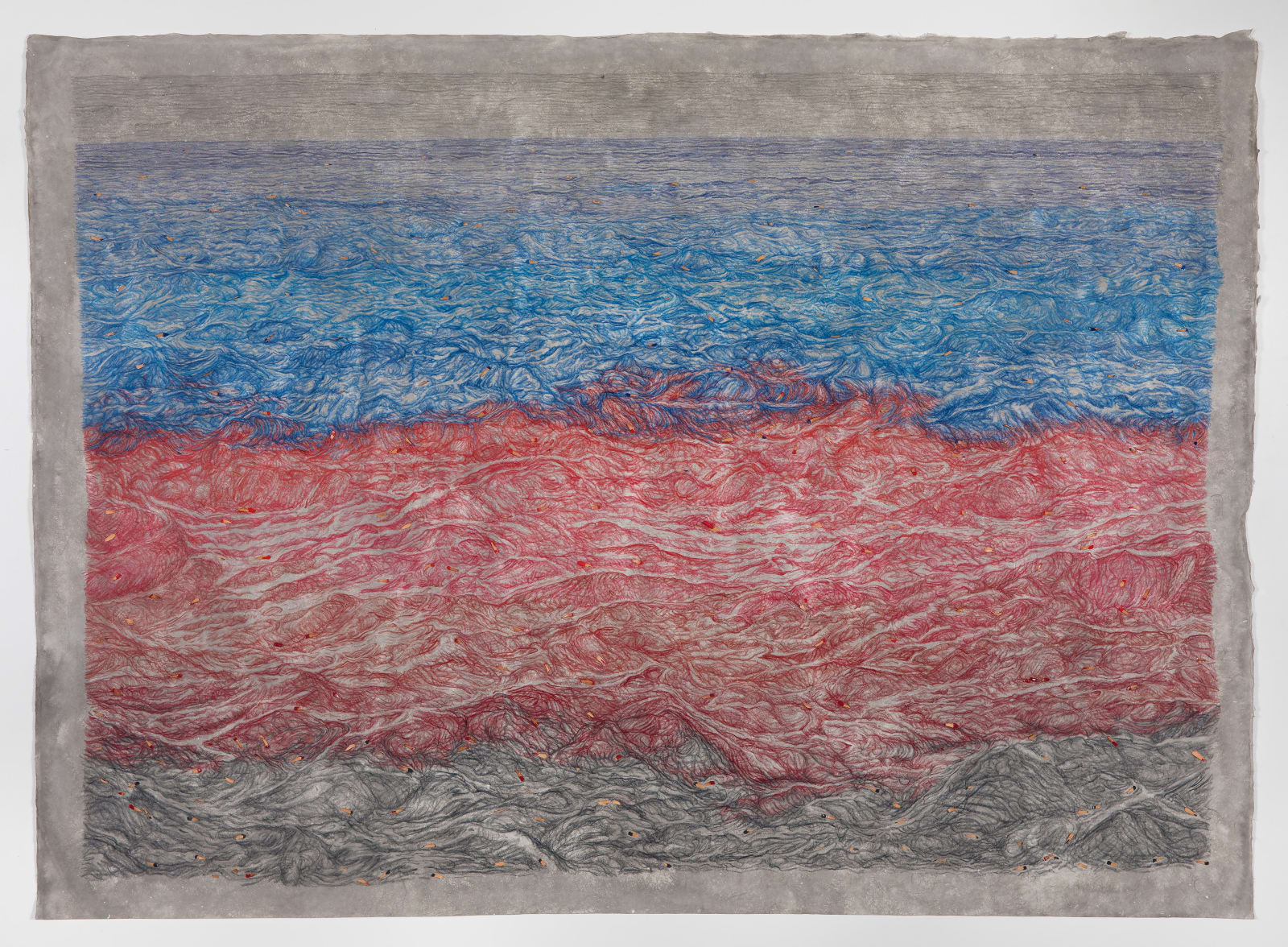 Shi Jin-Hua, Pen Walking #182 Ocean, 2020-2022