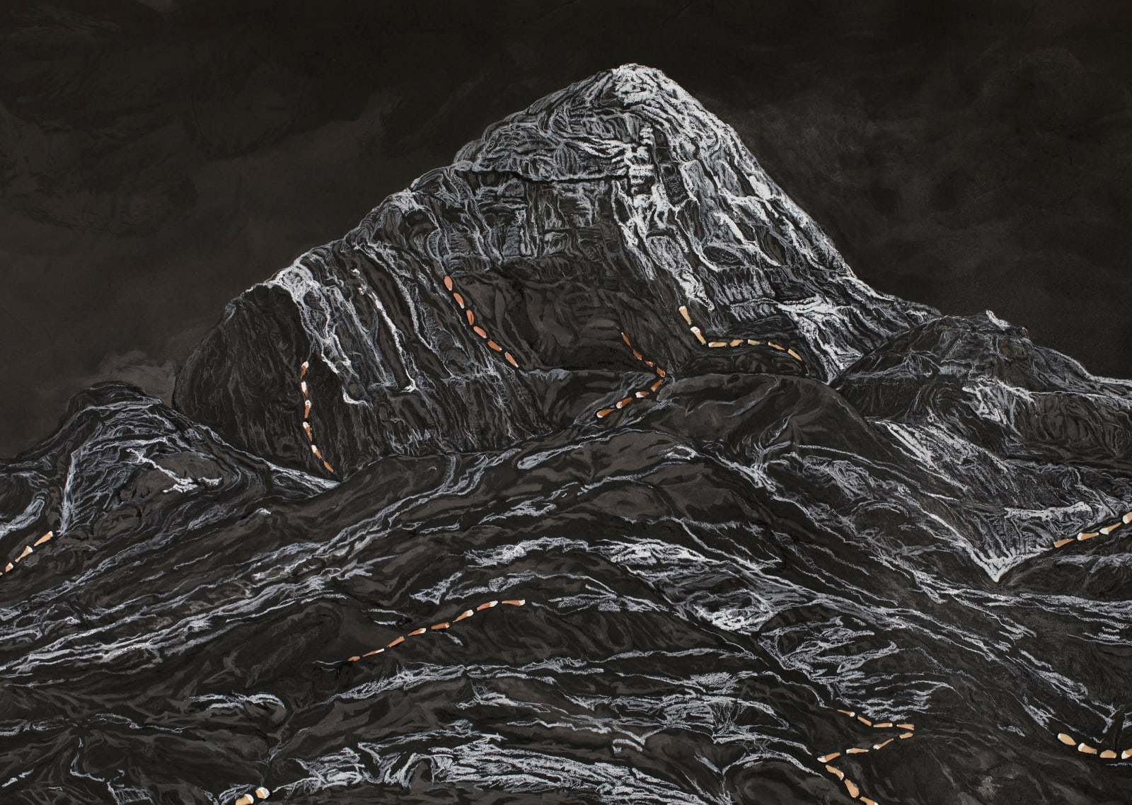 Shi Jin-Hua, Pen Walking #183 The Tranquil Peak and Serene Ridges, 2022