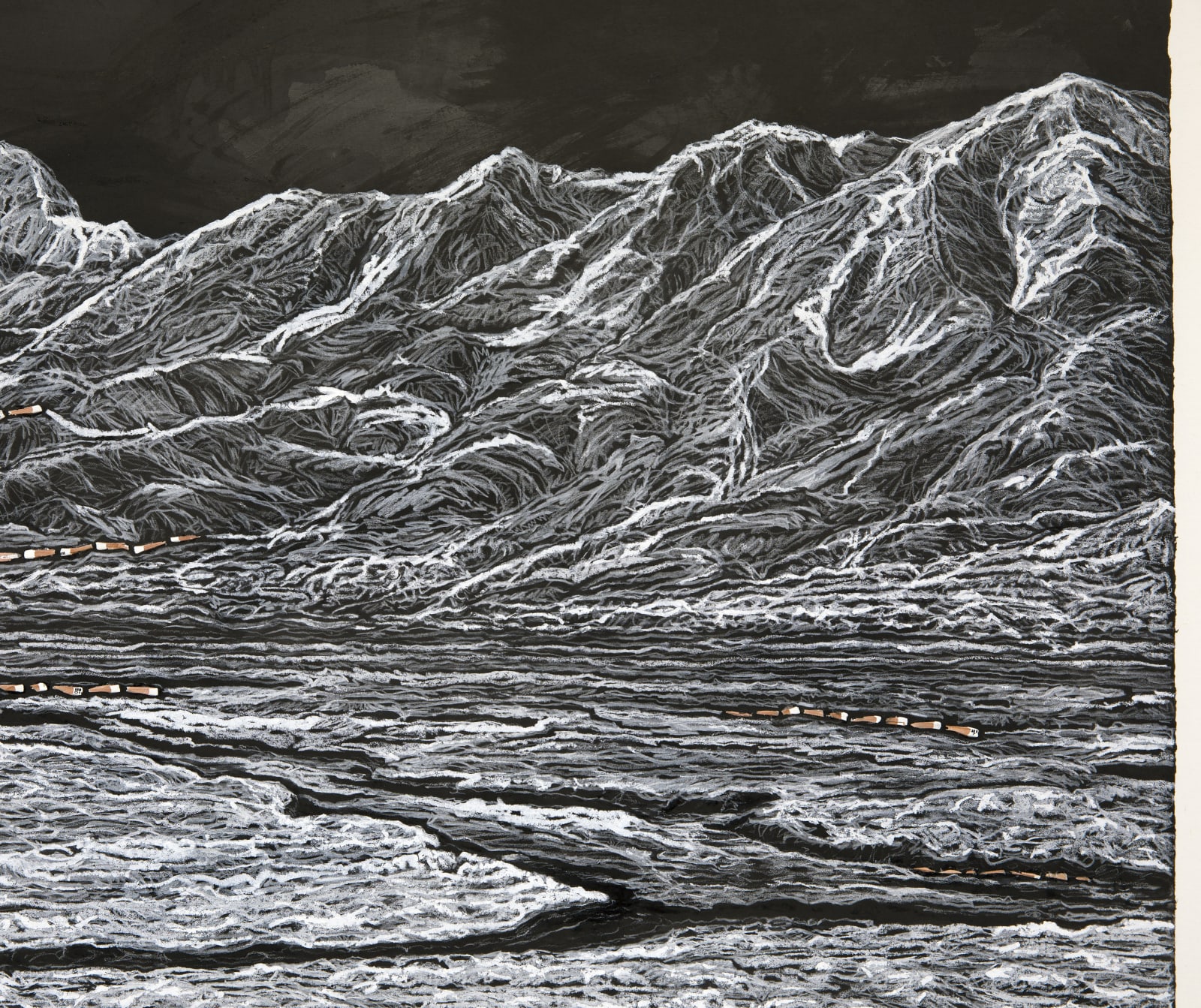 Shi Jin-Hua, Pen Walking #169 Moonlight over Mount Kailash, 2019