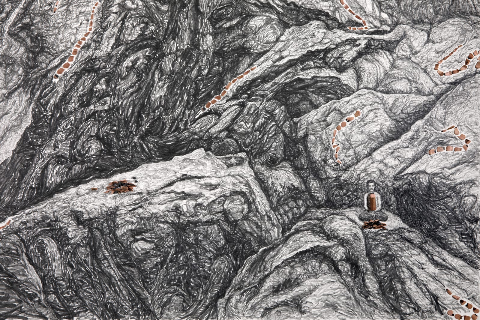 Shi Jin-Hua, Giacometti Sat Under the Alps, 2019