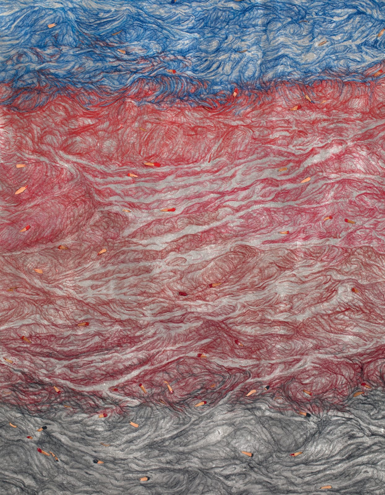 Shi Jin-Hua, Pen Walking #182 Ocean, 2020-2022