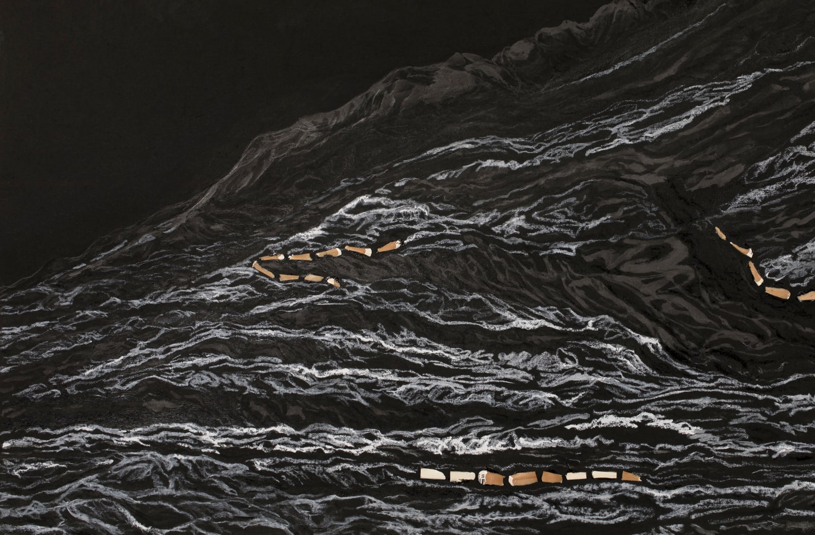 Shi Jin-Hua, Pen Walking #183 The Tranquil Peak and Serene Ridges, 2022