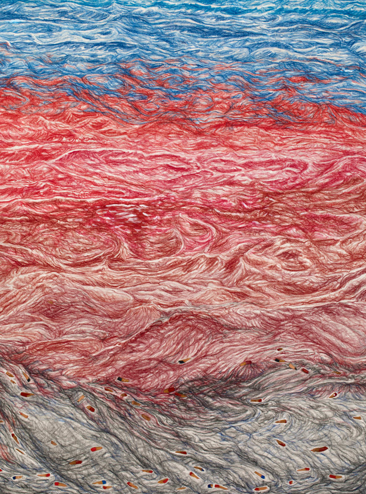 Shi Jin-Hua, Pen Walking #182 Ocean, 2020-2022