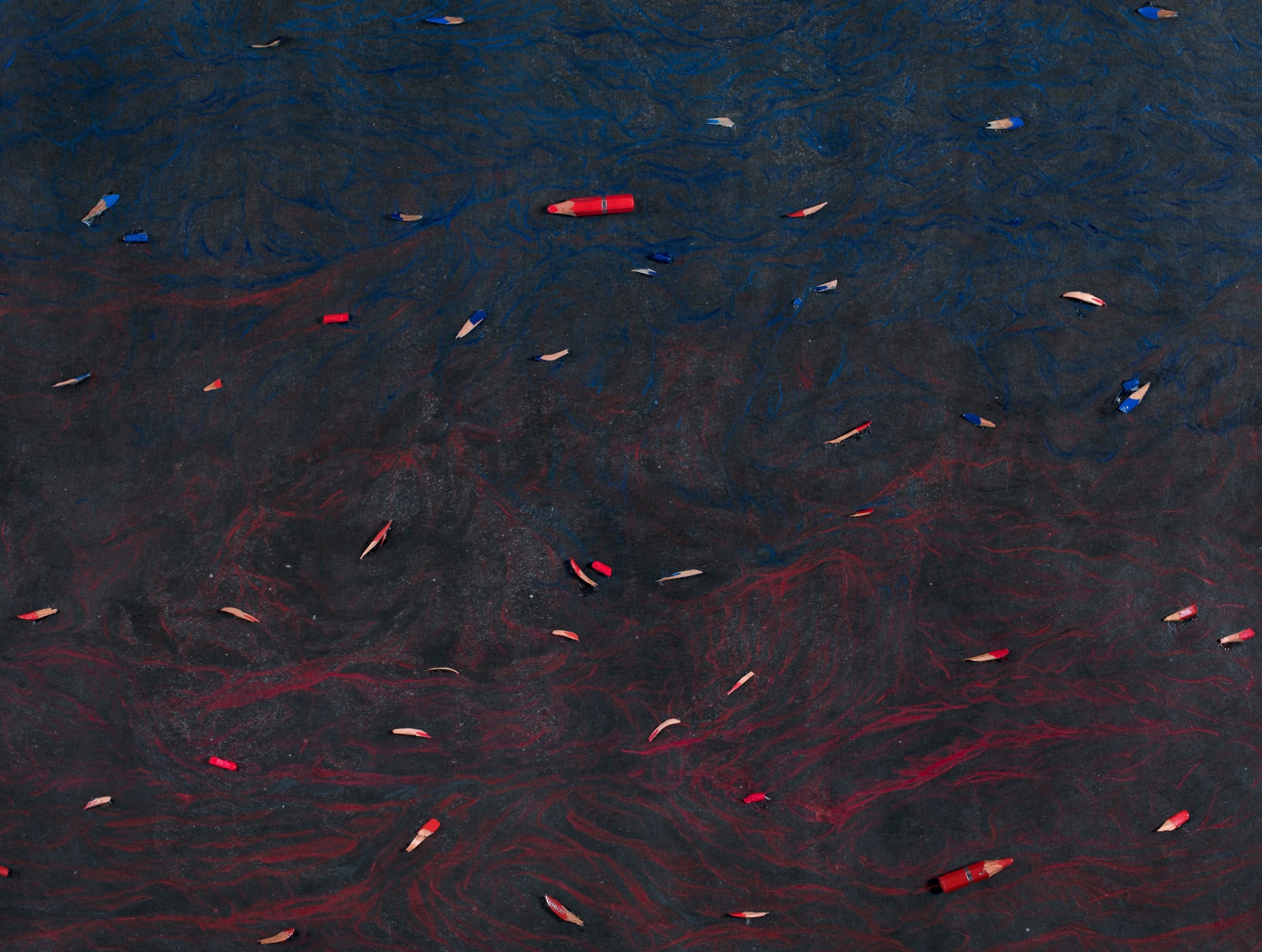 Shi Jin-Hua, Pen Walking #182 Ocean, 2020-2022