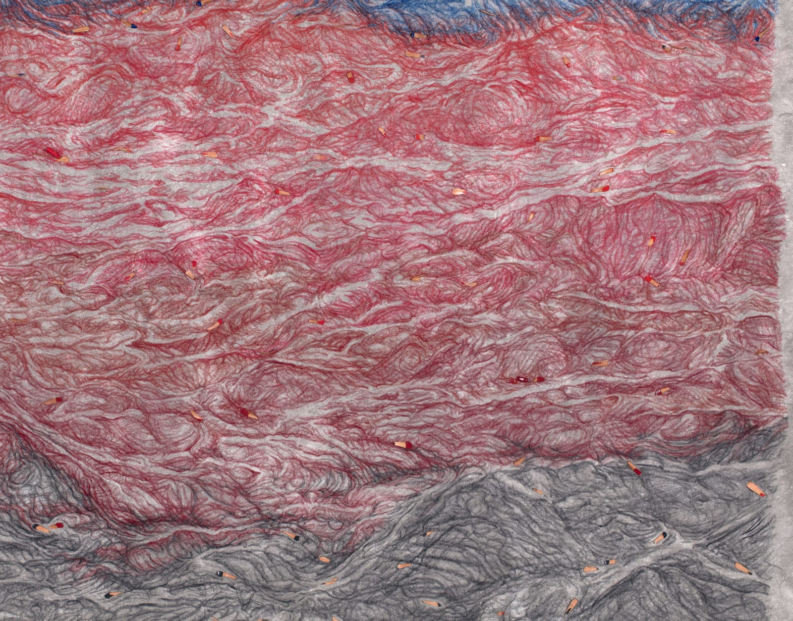 Shi Jin-Hua, Pen Walking #182 Ocean, 2020-2022