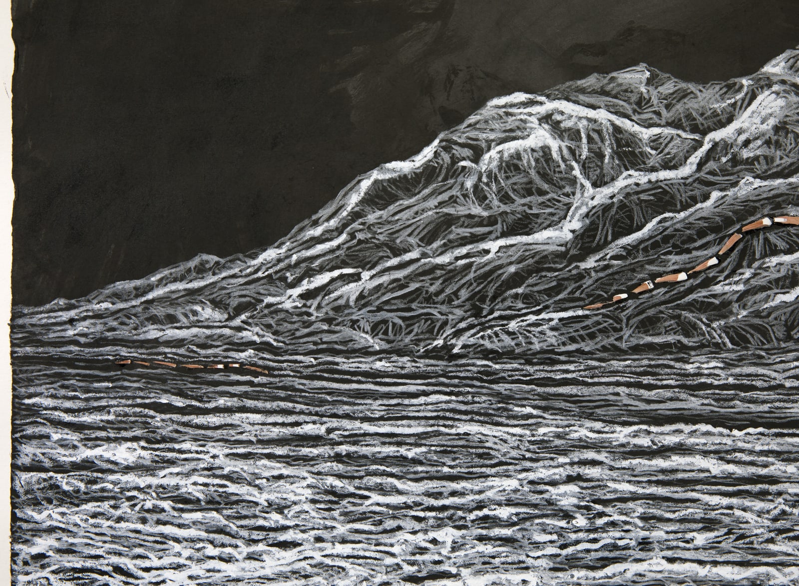 Shi Jin-Hua, Pen Walking #169 Moonlight over Mount Kailash, 2019
