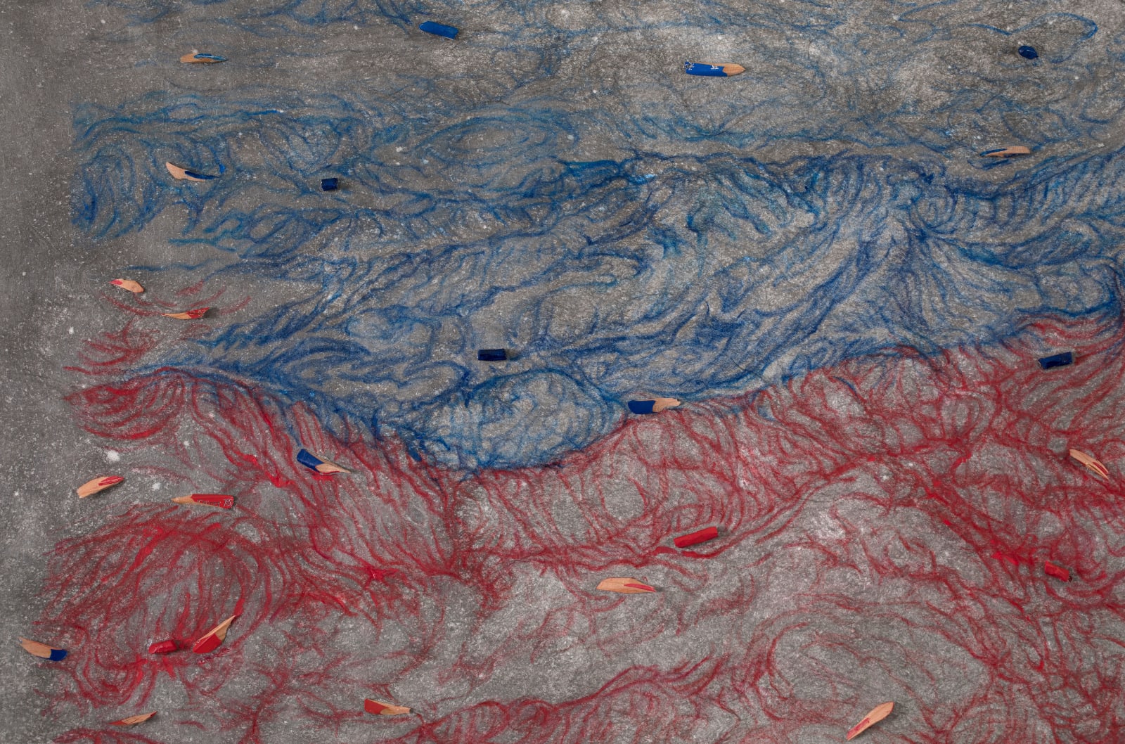 Shi Jin-Hua, Pen Walking #182 Ocean, 2020-2022
