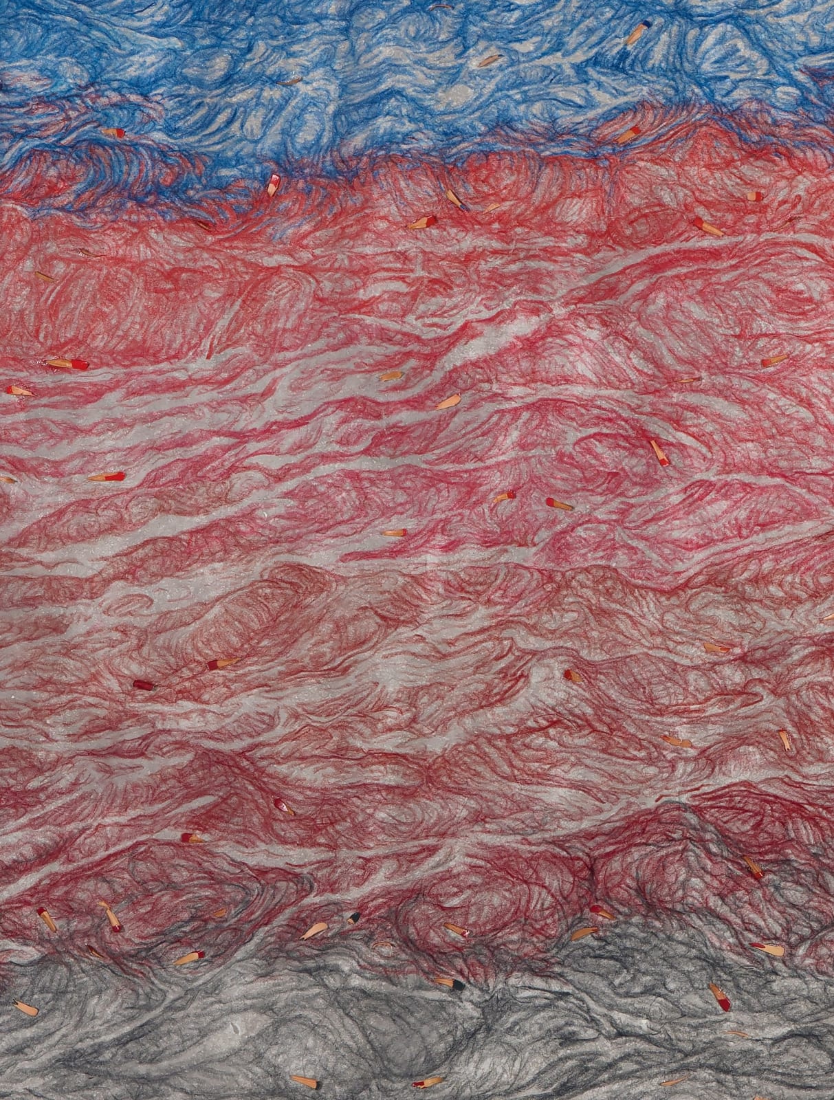 Shi Jin-Hua, Pen Walking #182 Ocean, 2020-2022