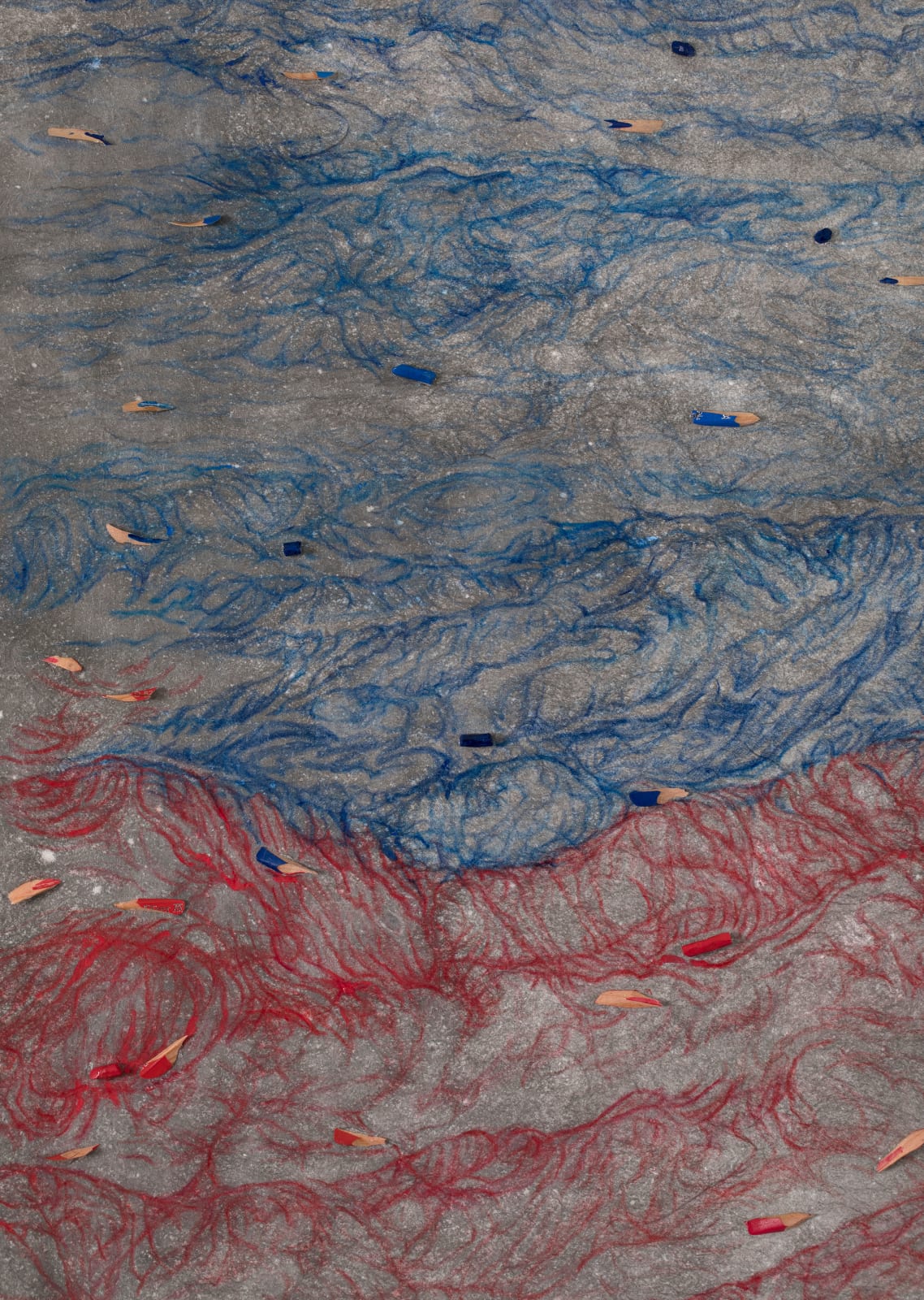 Shi Jin-Hua, Pen Walking #182 Ocean, 2020-2022