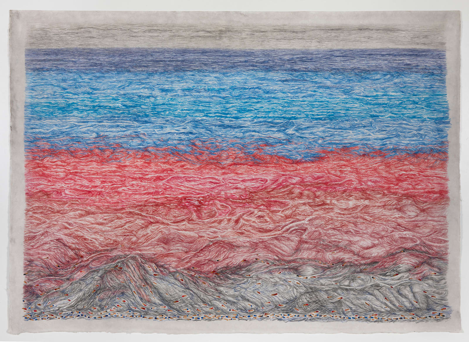 Shi Jin-Hua, Pen Walking #182 Ocean, 2020-2022