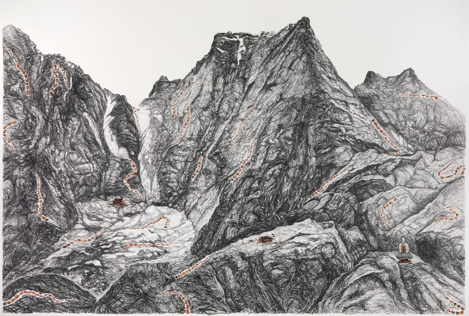 Shi Jin-Hua, Giacometti Sat Under the Alps, 2019