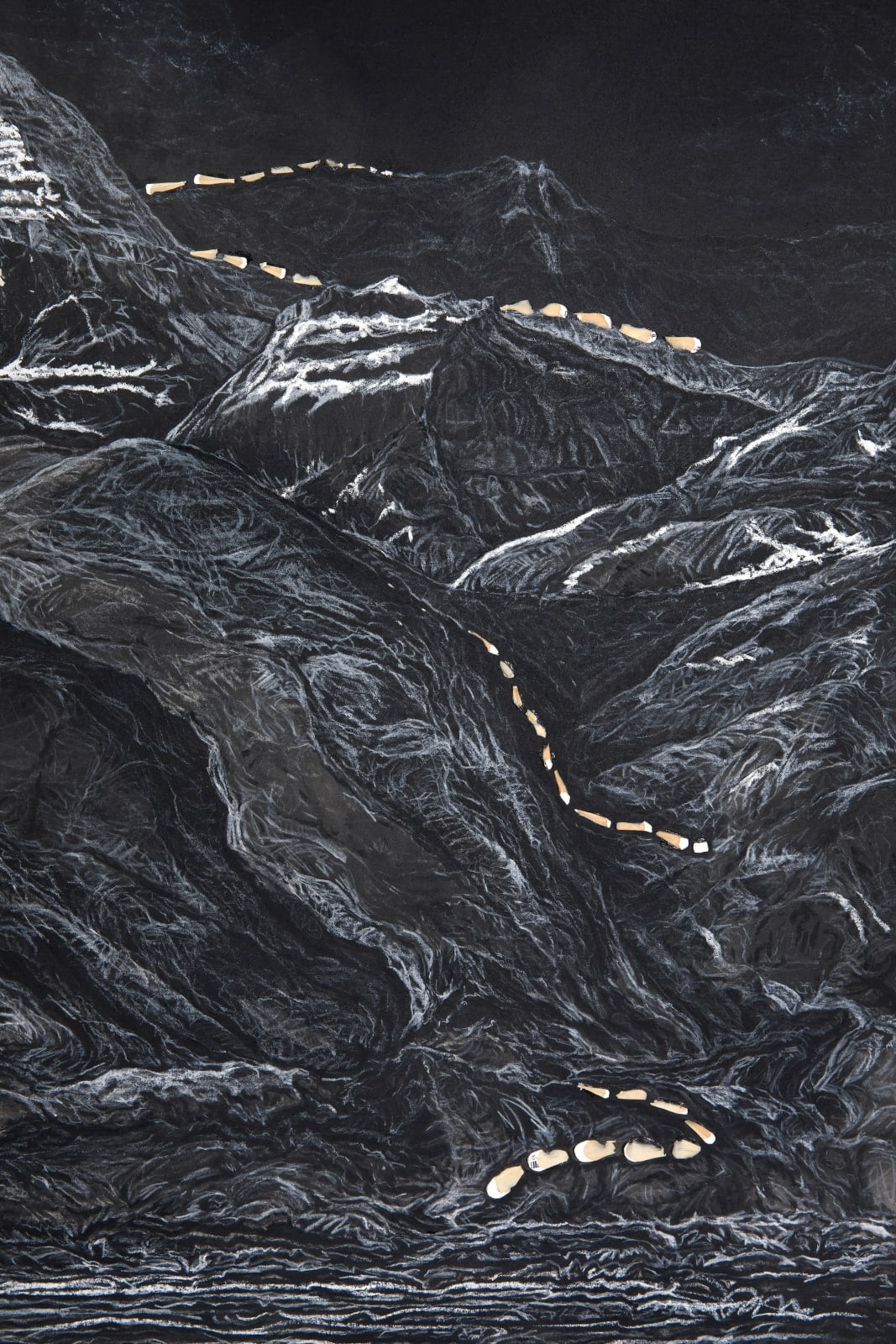 Shi Jin-Hua, Pen Walking #173 The Picture of Unclouded Moon and Blowing Snow, 2019-2020
