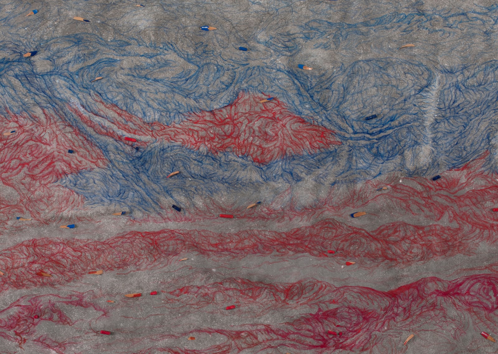 Shi Jin-Hua, Pen Walking #182 Ocean, 2020-2022