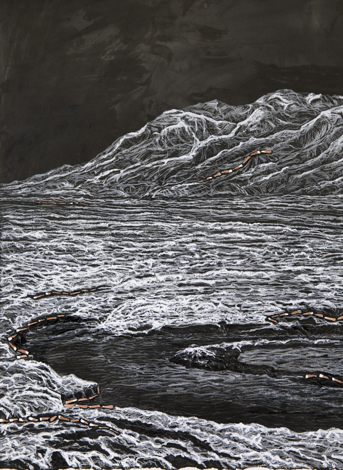 Shi Jin-Hua, Pen Walking #169 Moonlight over Mount Kailash, 2019