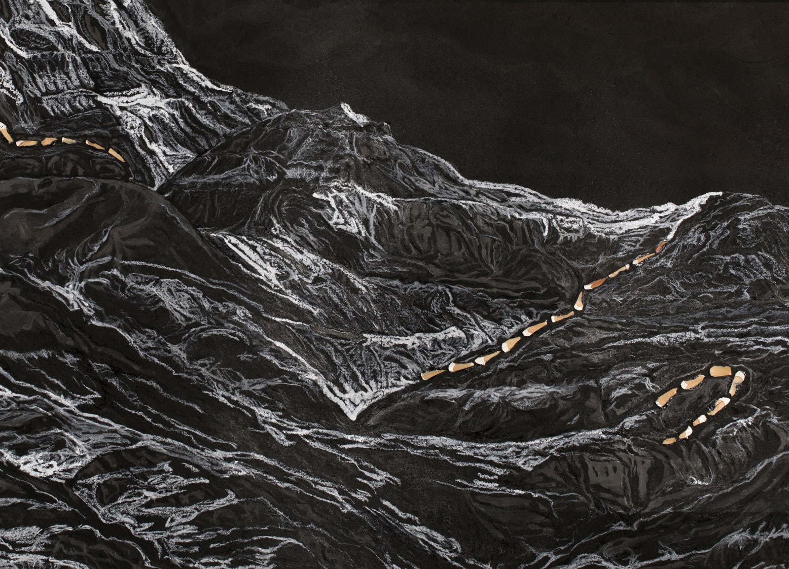 Shi Jin-Hua, Pen Walking #183 The Tranquil Peak and Serene Ridges, 2022