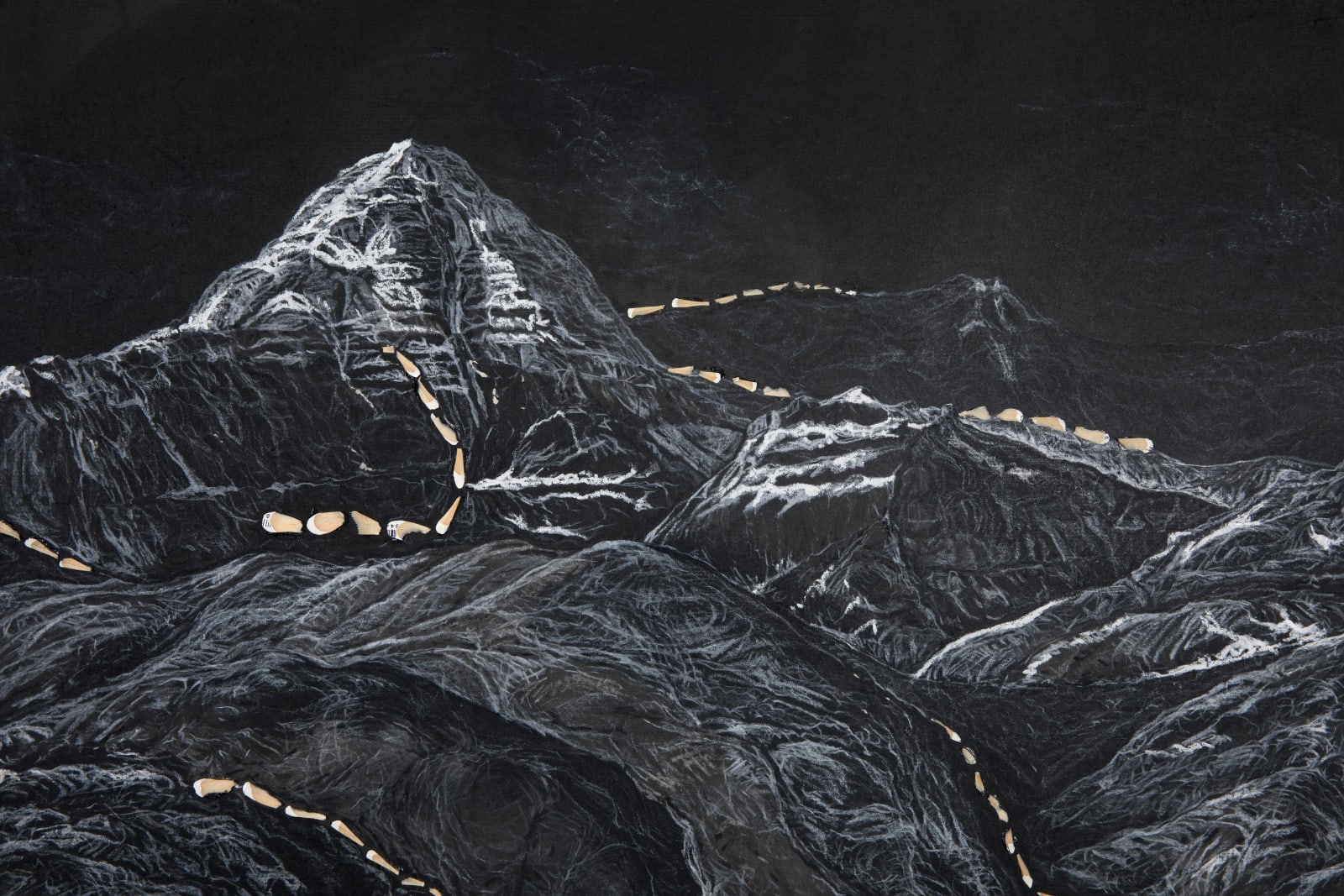 Shi Jin-Hua, Pen Walking #173 The Picture of Unclouded Moon and Blowing Snow, 2019-2020