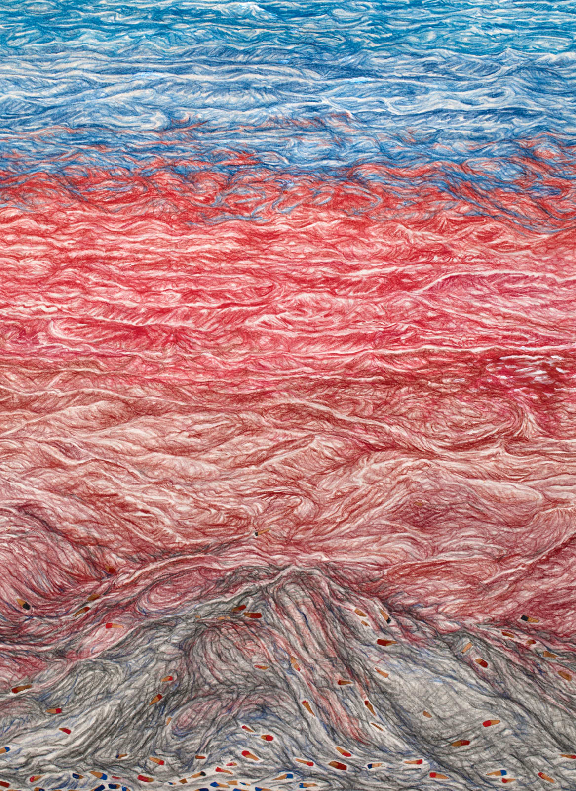 Shi Jin-Hua, Pen Walking #182 Ocean, 2020-2022
