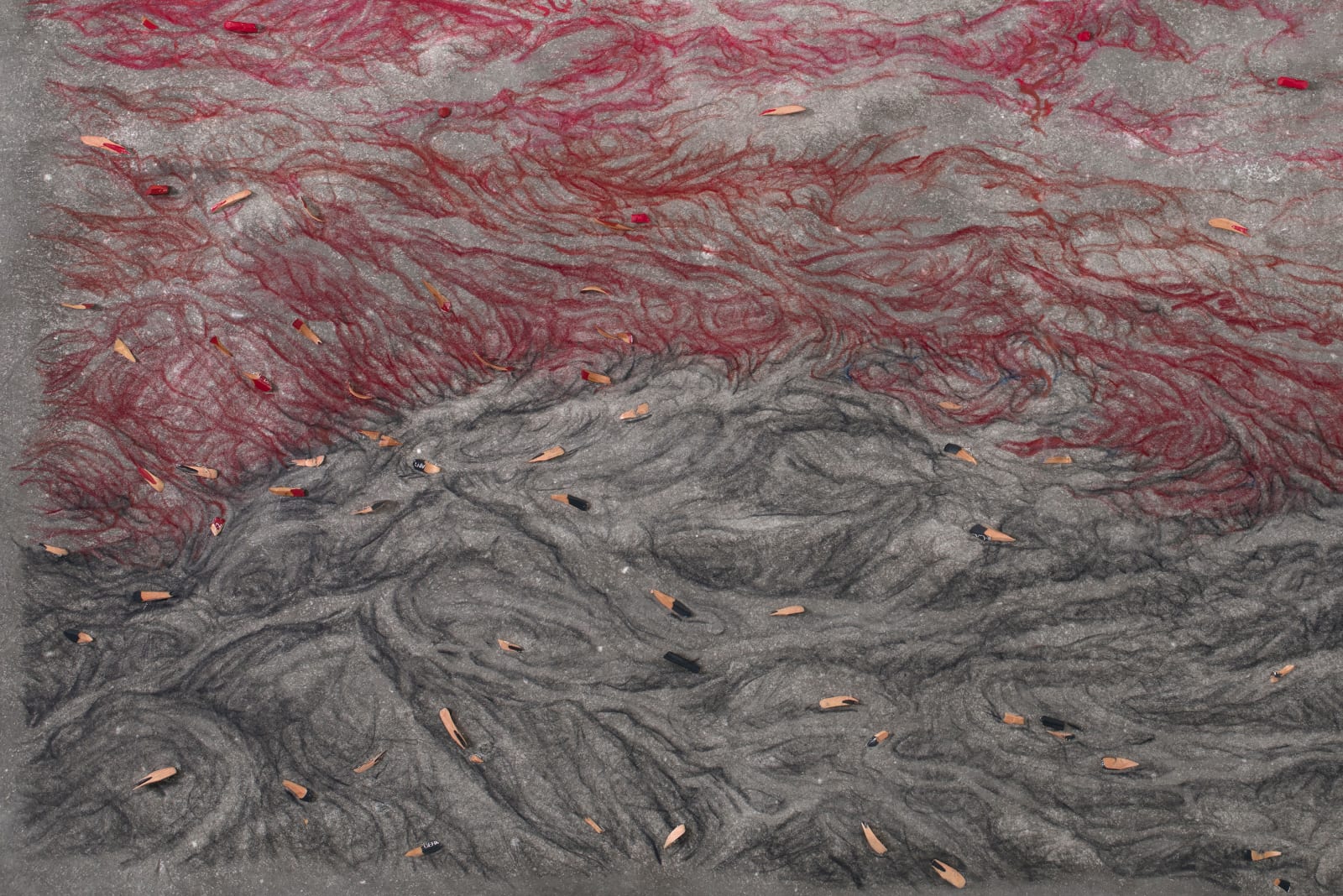 Shi Jin-Hua, Pen Walking #182 Ocean, 2020-2022