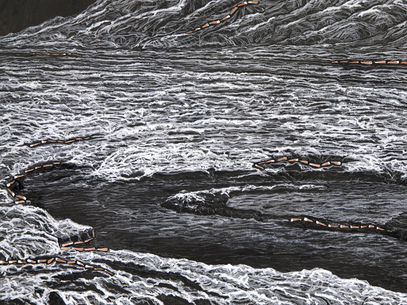 Shi Jin-Hua, Pen Walking #169 Moonlight over Mount Kailash, 2019