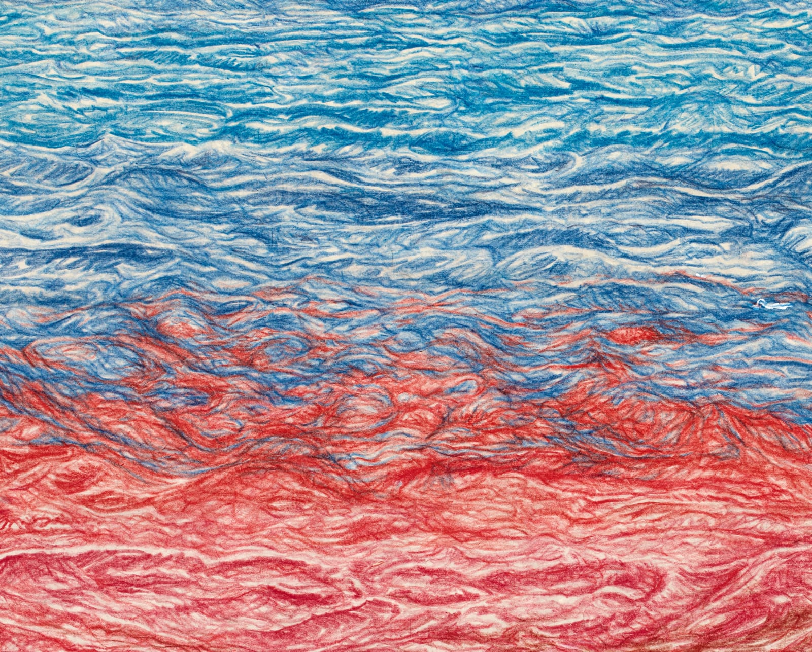 Shi Jin-Hua, Pen Walking #182 Ocean, 2020-2022