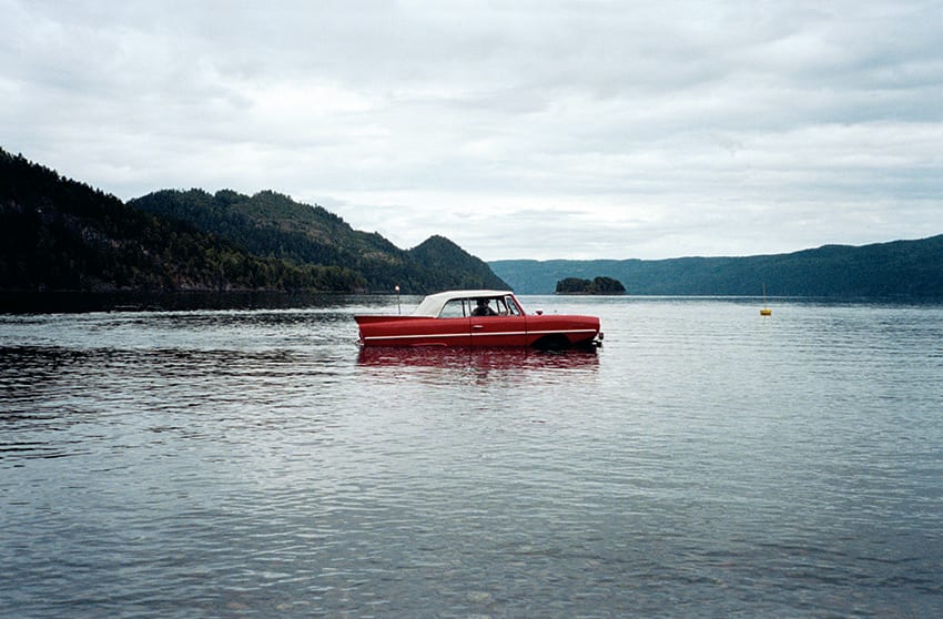 Carl´s cars, Kim Hiortøy: German Amphicar cruising in the Norwegian inlake of Tyrifjorden.