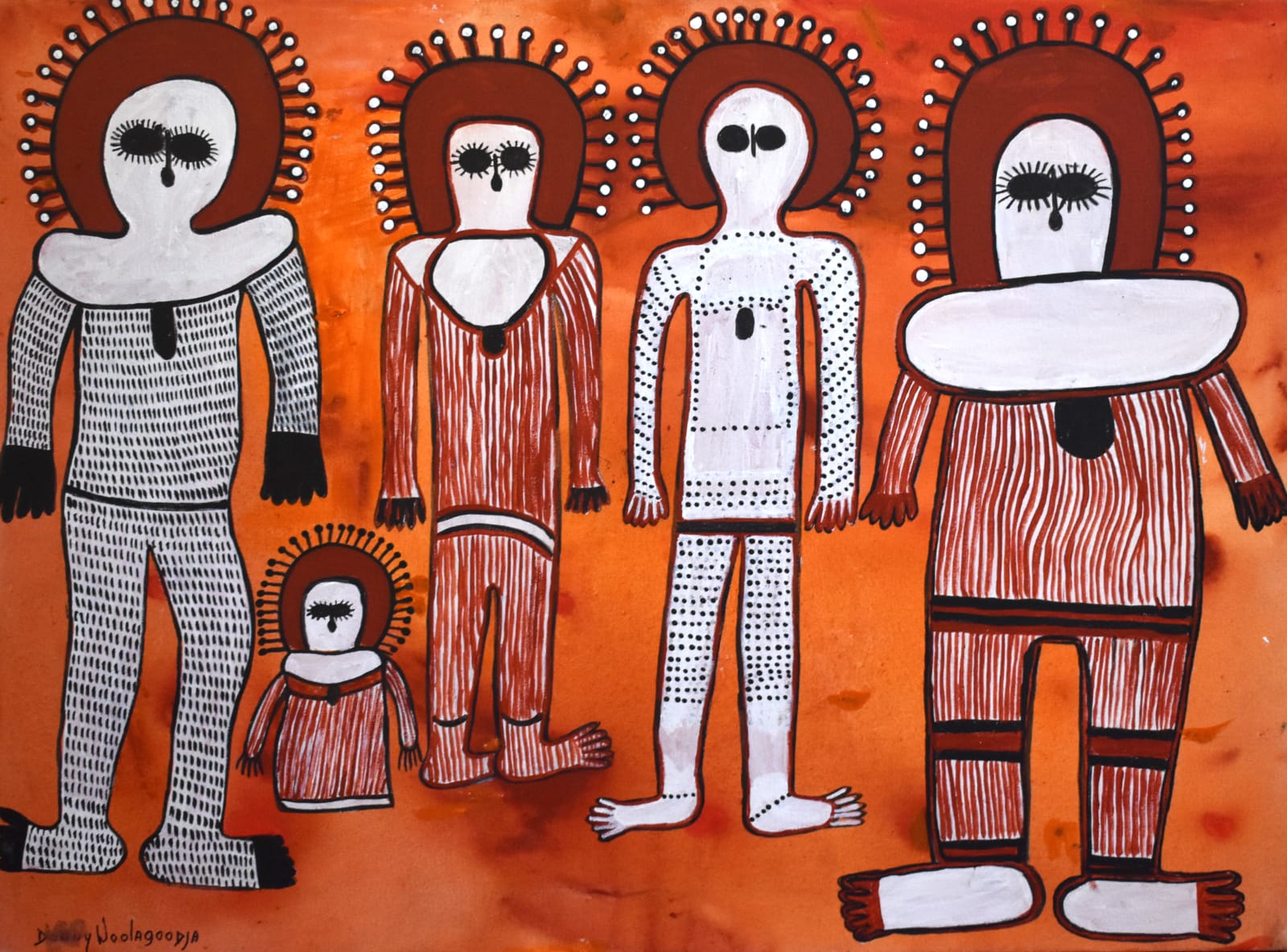 Donny Woolagoodja, Wandjinas (Cloud & Rain Spirits), 2019