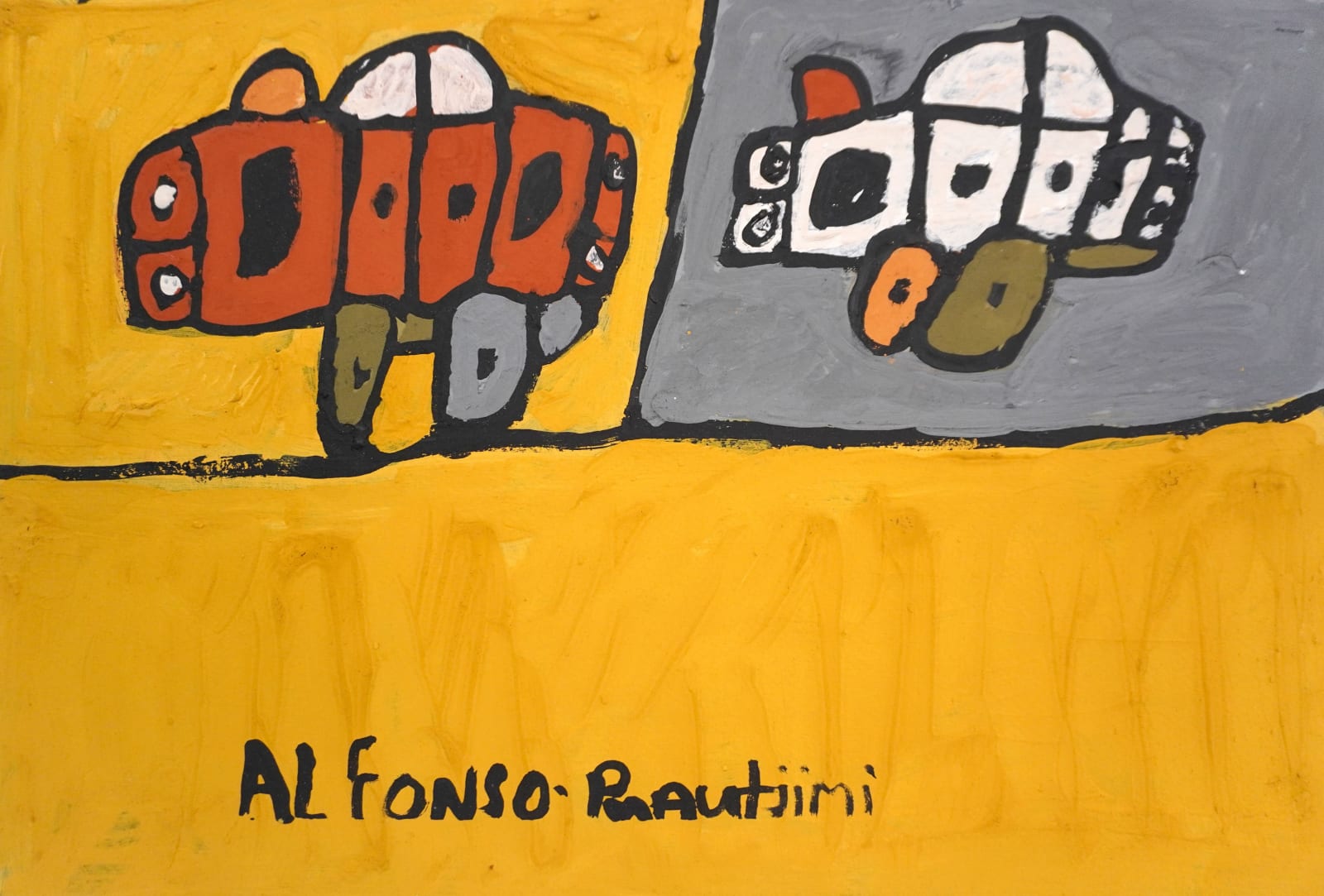 Alfonso Puautjimi, Yirarra Purupunguluwirri / Two cars, 2024