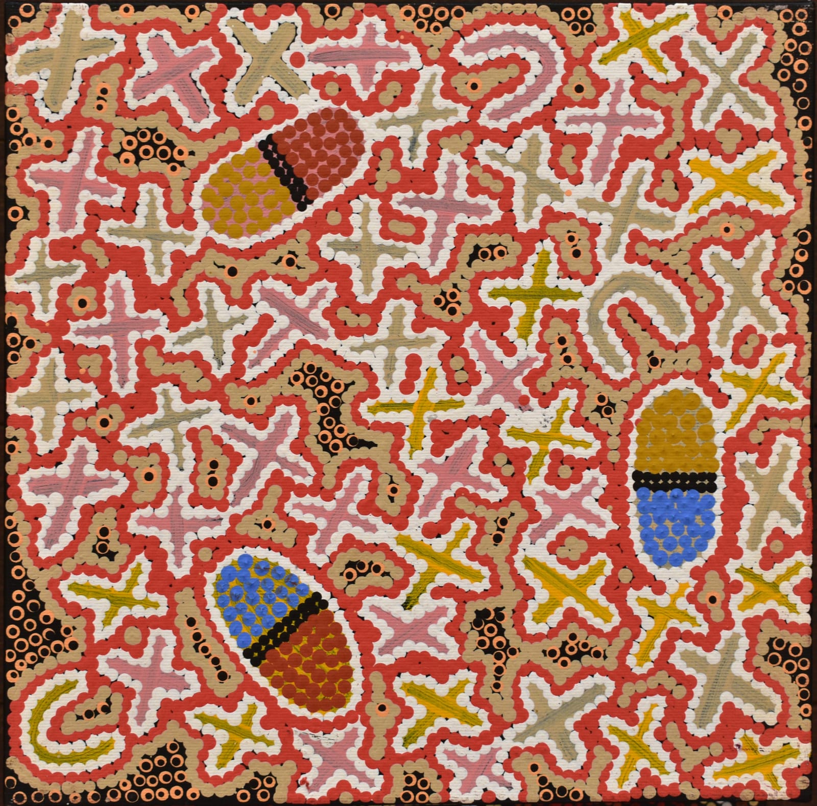 Kenneth Jungarrayi Martin, Ngatijirri Jukurrpa (Budgerigar Dreaming), 2017