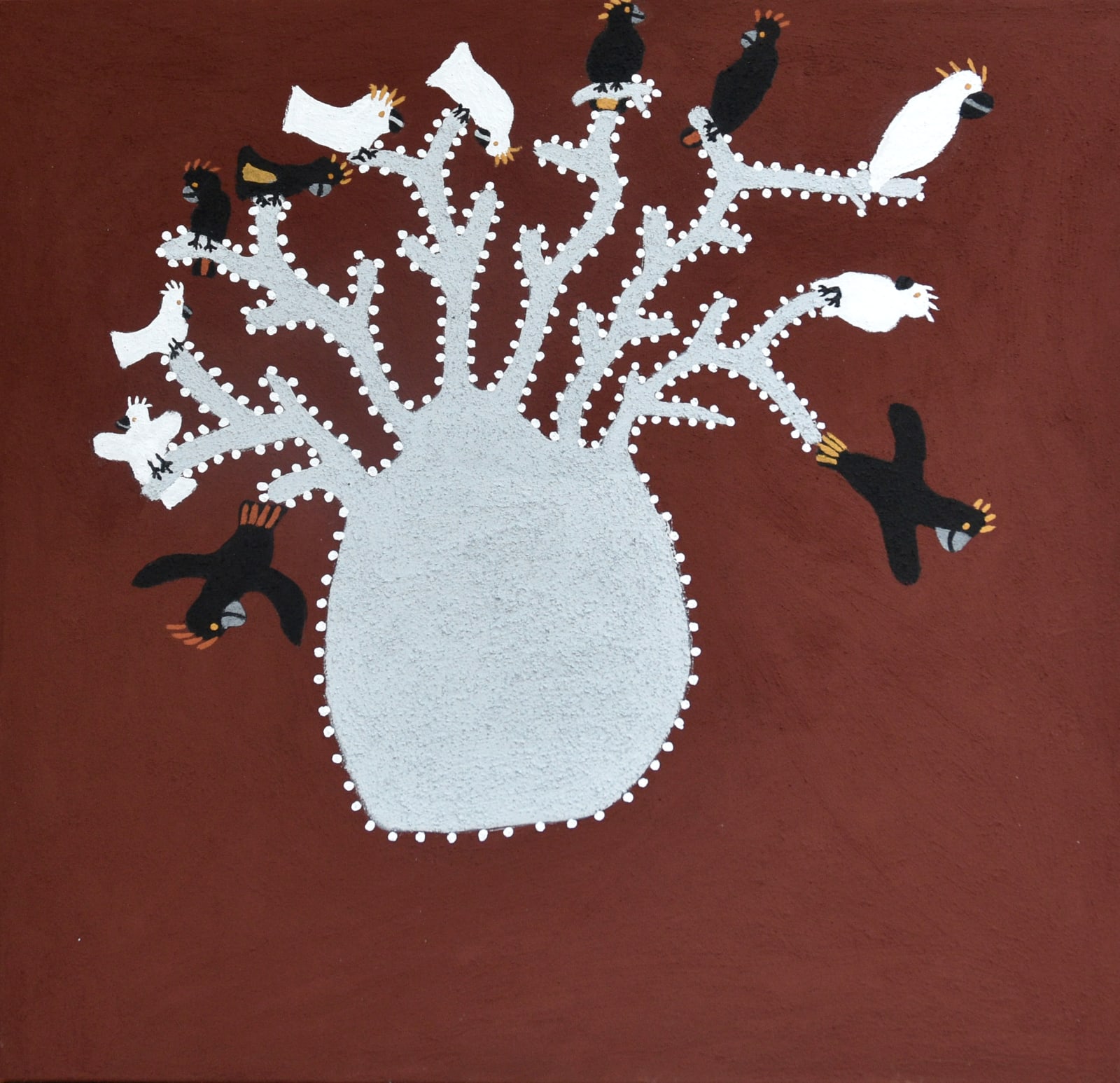 Shirley Purdie, Boab Tree with Cockatoos, 2021