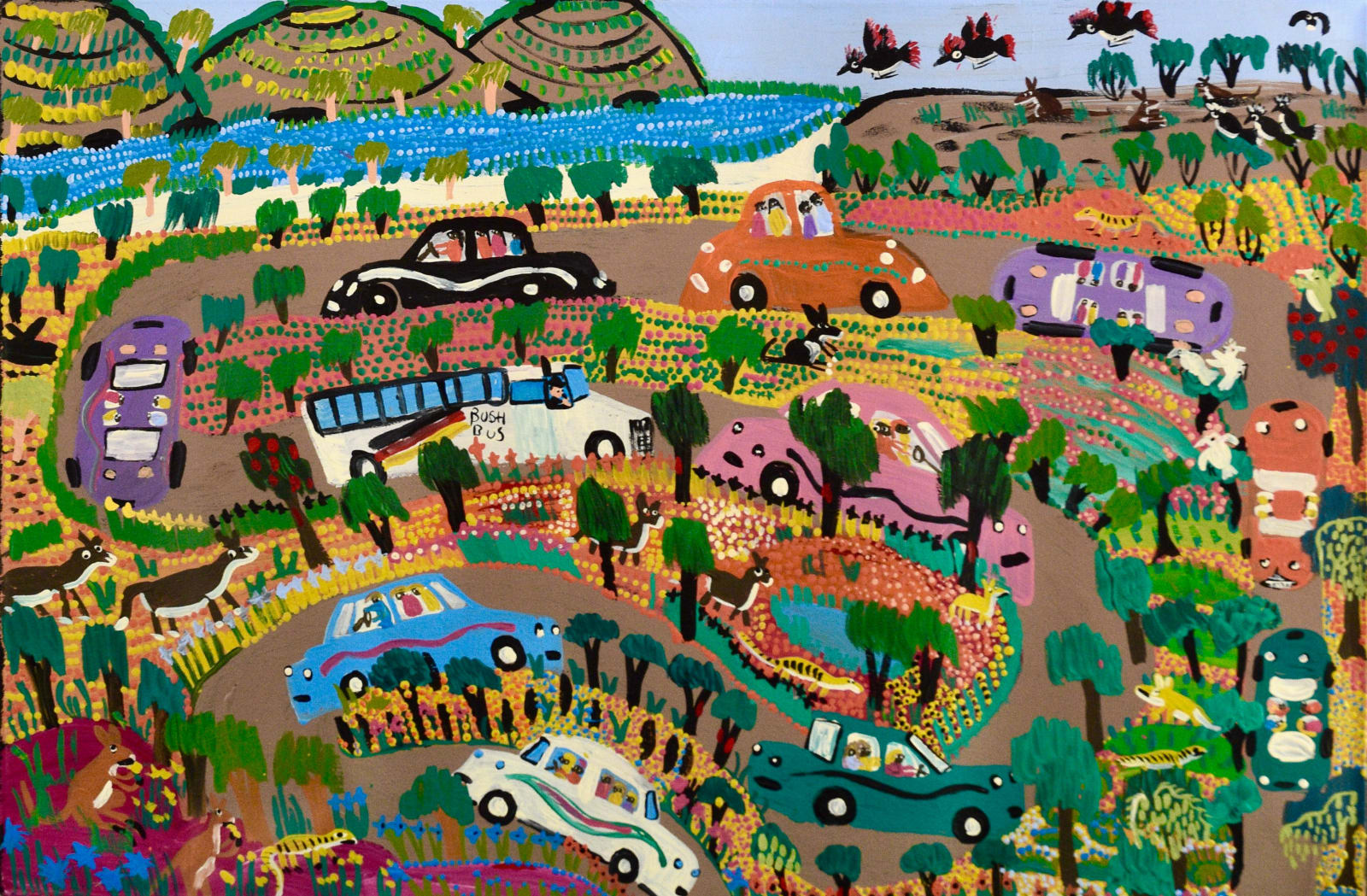 Kumantjayi Napangardi (Joanne) Wheeler, On The Way To Hermannsburg, 2022