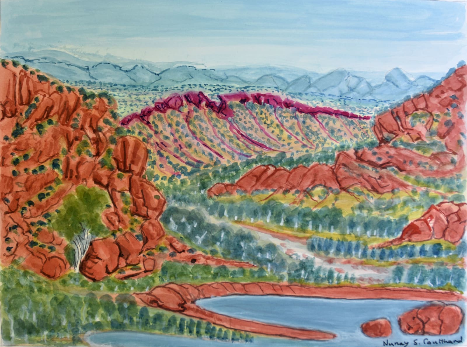 Selma Coulthard Nunay, Central Australian Landscape, 2024