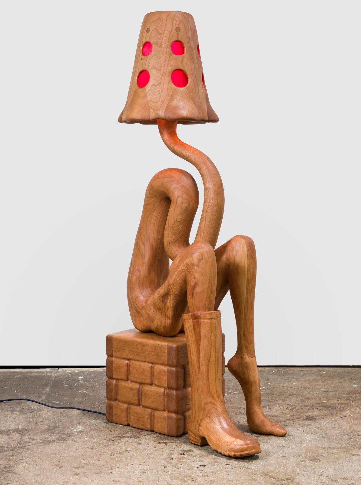 Vincent Pocsik, Sitting with One Rain Boot in Cherry, 2023